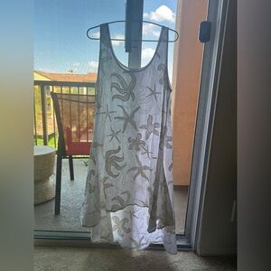 White Cotton Starfish Pattern Dress